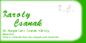 karoly csanak business card